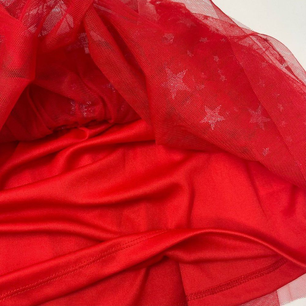 Red Star Print Tulle Skirt for Kids - Picture 7 of 7